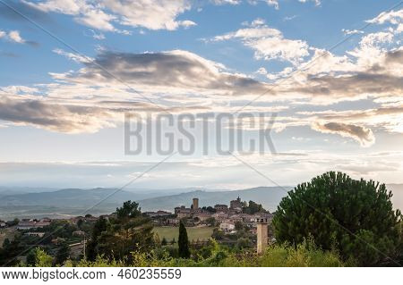 Beautiful Landscape And Medieval Village Named Oingt In Beaujolais Zone, Rhone Alpes Auvergne, Franc