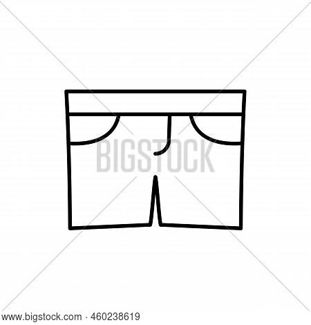 Shorts For Baby Outline Vector Icon. Eps 10....... Bermuda Shorts Fashion Sign.. Front Side Wear....