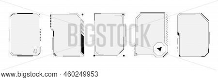 Hud Digital Futuristic User Interface Square Vertical Frame Set. Sci Fi High Tech Screens. Gaming Me