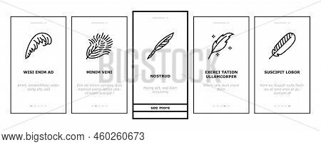 Feather Bird Soft Quil Fluffy Onboarding Mobile Vector. Plume, Plumage Light, Falling Angel, Fluff S