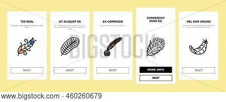 Feather Bird Soft Quil Fluffy Onboarding Mobile Vector. Plume, Plumage Light, Falling Angel, Fluff S