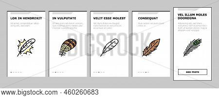 Feather Bird Soft Quil Fluffy Onboarding Mobile Vector. Plume, Plumage Light, Falling Angel, Fluff S