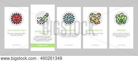 Bacteria Virus Bacterium Cell Onboarding Mobile Vector. Germ Pathogen, Disease Biology Microbe, Micr