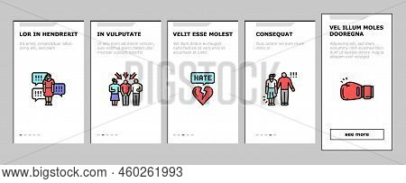 Violence First Aggressive Hand Onboarding Mobile Vector. Anger Conflict, Aggression Human Fight, Man