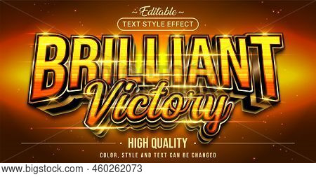 Editable Text Style Effect - Brilliant Victory Text Style Theme.