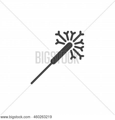 Sparkler Vector Icon. Filled Flat Sign For Mobile Concept And Web Design. Sparkler Firework Glyph Ic