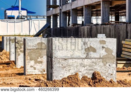 Monolithic Reinforced Concrete Foundations For The Construction Of A Residential Building. Grillage 