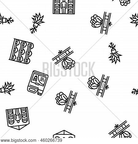 Water System Irrigation Sprinker Vector Seamless Pattern Thin Line Illustration