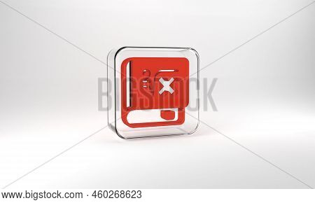 Red Book With Word Mathematics Icon Isolated On Grey Background. Math Book. Education Concept About 
