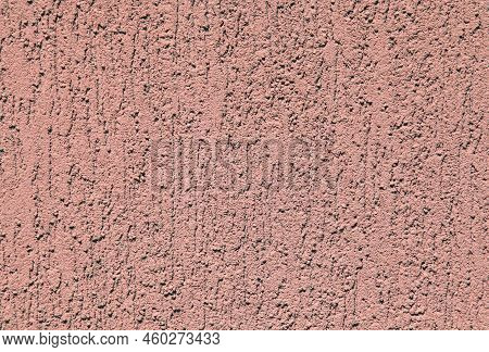Rose Wall, Texture, Background. Plastered Building Wall. Rough, Textured And Decorated Surface With 