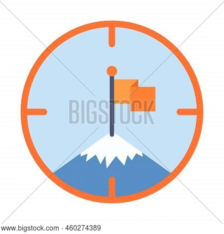 Take To Aim At Mountain Peak Vector Design Element. Abstract Customizable Symbol For Infographic Wit