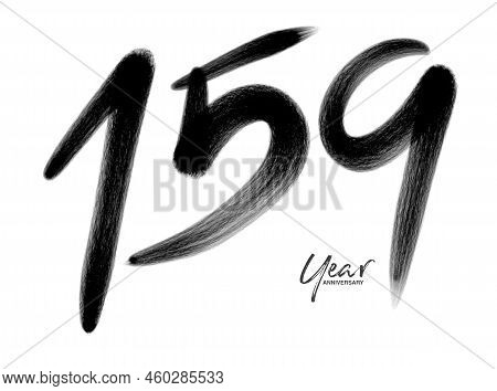 159 Years Anniversary Celebration Vector Template, 159 Number Logo Design, 159th Birthday, Black Let
