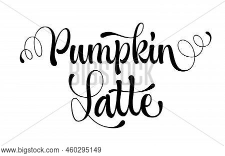 Cute Modern Calligraphy Vector Logo - Pumpkin Latte.