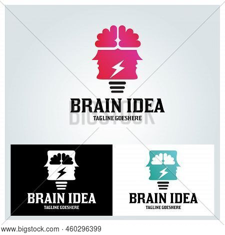 Brain Idea Logo Design Template. Vector Illustration
