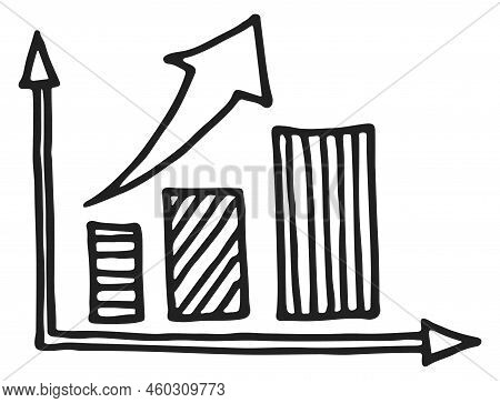 Data Chart Doodle. Finnacial Business Growth Icon
