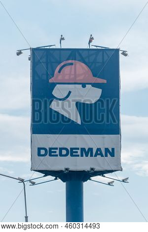 Oradea, Romania - June 9, 2022: Logo And Sign Of Dedeman, Home Improvement Hypermarket.