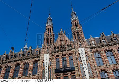 Amsterdam, The Netherlands - 22 June 2022: Facade Of Amsterdam Magna Plaza Shopping Center