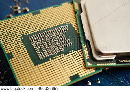 Central Processing Unit, Cpu Chip Processor Of Computer Mainboard, Electronic Technology.