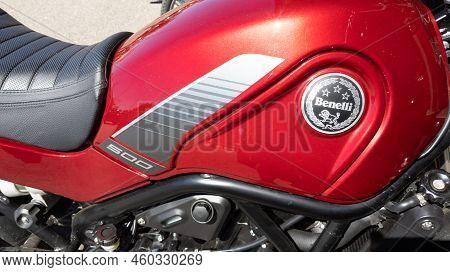 Bordeaux , Aquitaine  France - 08 20 2022 : Benelli 500 Motorbike Logo Brand And Text Sign Motorcycl