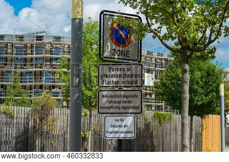 Dessau - August 05, 2018: 
Environment, Glass Facade And Entrance Area Of The Federal Environmental 