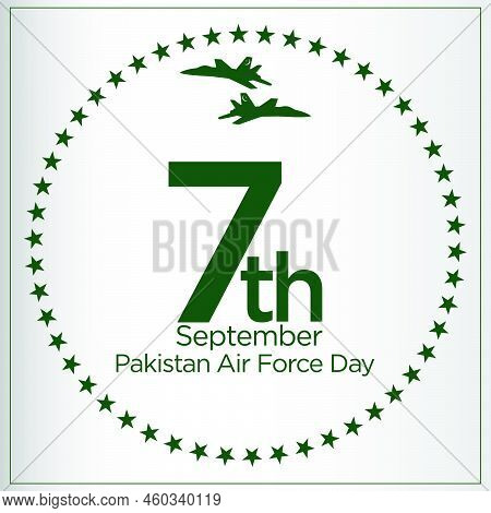 Youm-e-fizaya Pakistan. English Translation: Pakistan Air Force Day. With Star Circle. Vector Illust