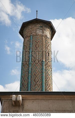 Minaret Of Ince Minaret Medrese As Museum Of Stone And Wood Art In Konya City, Turkiye