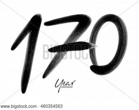 170 Years Anniversary Celebration Vector Template, 170 Number Logo Design, 170th Birthday, Black Let
