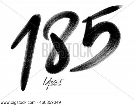 185 Years Anniversary Celebration Vector Template, 185 Number Logo Design, 185th Birthday, Black Let