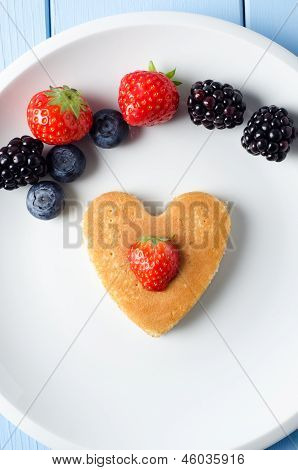 딸기 팬케이크 심장