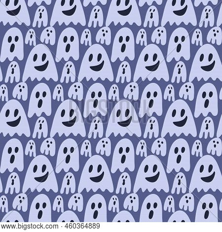 Spook Bogey Ghost Seamless Pattern For Halloween Textile And Wrapping Paper Design Illustration