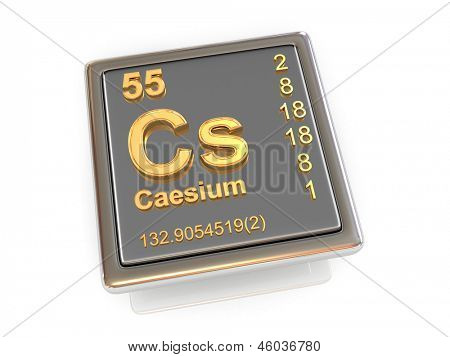 Cézium. Kémiai elem. 3D