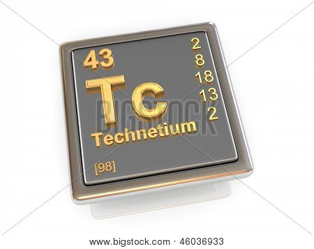 Technecium. Chemický prvek. 3D