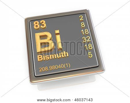 Bismuto. Elemento chimico. 3D