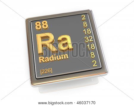 Radium. Chemisches Element. 3D