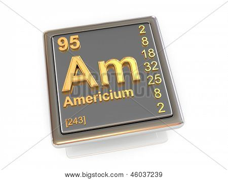 Americium. Chemisches Element. 3D