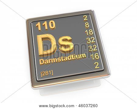 Darmstadtium. Chemisches Element. 3D