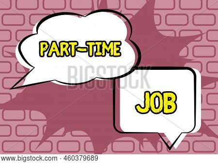 Text Caption Presenting Part Time Job. Business Approach Working A Few Hours Per Day Temporary Work 