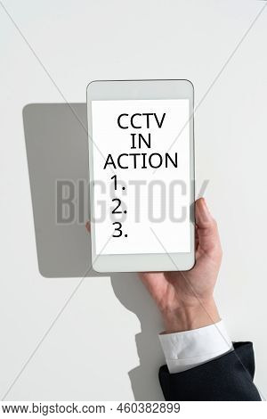Conceptual Display Cctv In Action. Concept Meaning Selfcontained Surveillance System Comprising Came