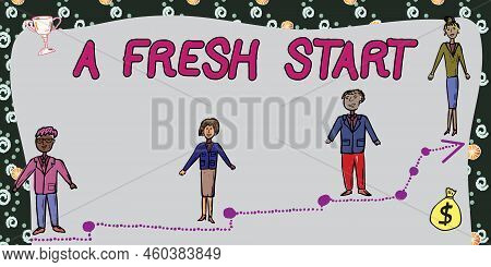 Sign Displaying A Fresh Start. Concept Meaning New Beginnings Changing Direction And Strategies To C