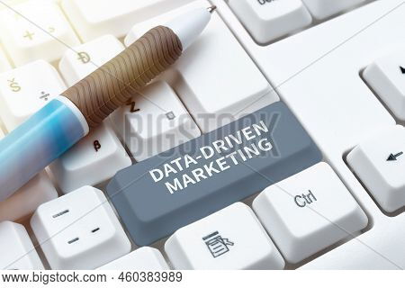 Text Showing Inspiration Data Driven Marketing. Business Overview Strategy Built On Insights Analysi