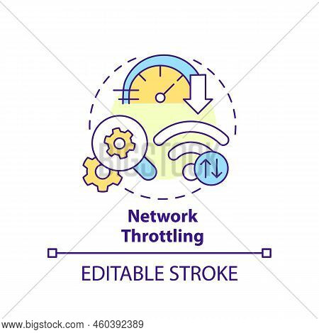 Network Throttling Concept Icon. Speed Limiting. Mobile First Design Testing Abstract Idea Thin Line