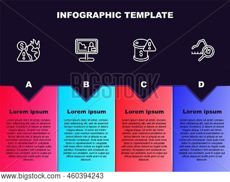 Set Line Global Economic Crisis, News, Drop In Crude Oil Price And . Business Infographic Template. 