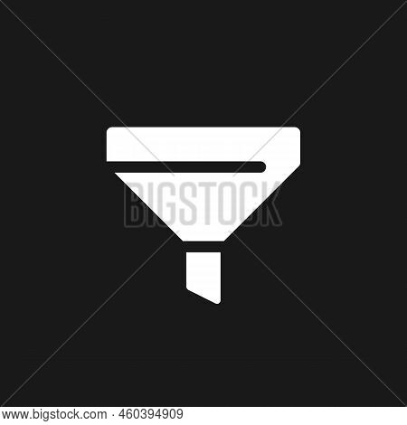 Funnel Dark Mode Glyph Ui Icon. Customer Journey. Making Purchase. User Interface Design. White Silh