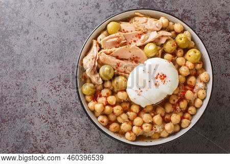 Lablabi Is A Popular Tunisian Dish. It's A Chickpeas Soup Served As A Breakfast Street Food During C