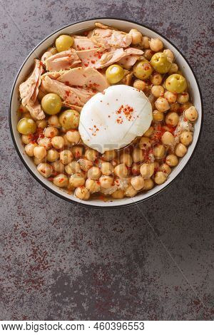 Tunisian Dish Lablabi Or Lablebi Based On Chick Peas In A Thin Garlic And Cumin Broth Topped With A 