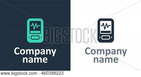 Logotype Seismograph Icon Isolated On White Background. Earthquake Analog Seismograph. Logo Design T