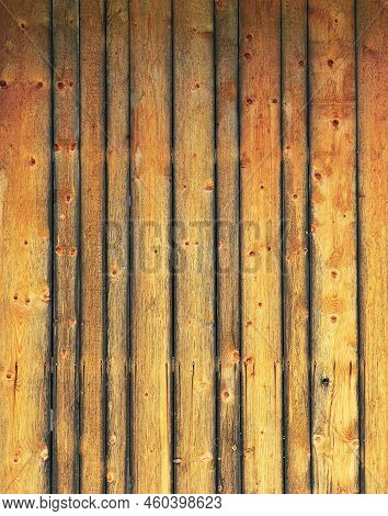 Wooden Wall Under A Blue Sky In Summer