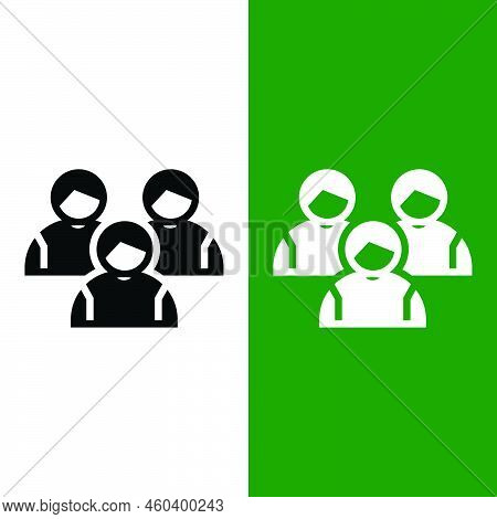 Football Or Soccer Team Icon In Glyph Style. A Football Team Consisting Of Eleven Players. Vector Il