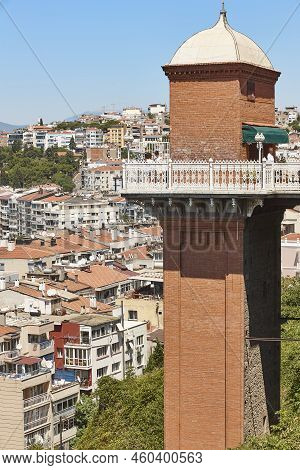 Historical Building Elevator. Izmir, Esmirna City. Turkey