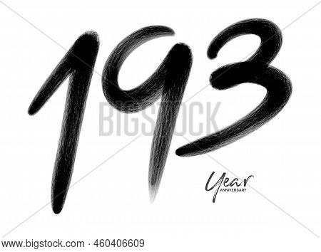 193 Years Anniversary Celebration Vector Template, 193 Number Logo Design, 193th Birthday, Black Let